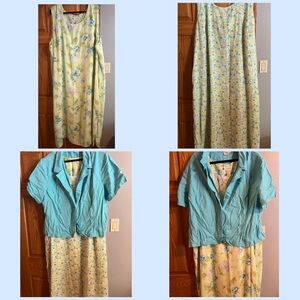 4 Looks in one!! Reversible dress w/jacket, plus sz 32W. Perfect for Easter!